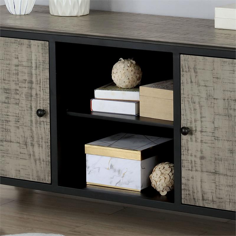 Bowery Hill 60-Inch Industrial Wood TV Stand in Gray
