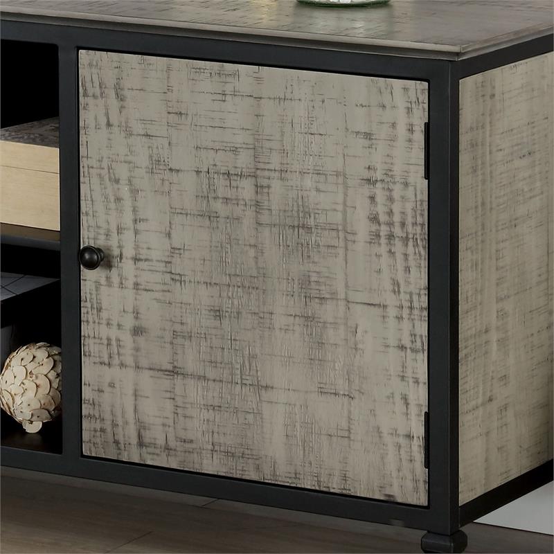 Bowery Hill 60-Inch Industrial Wood TV Stand in Gray