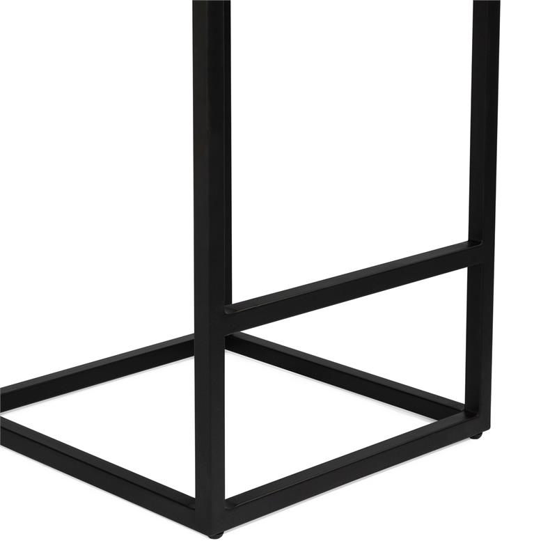Bowery Hill Square Metal Barstool with Wood Seat in Golden Brown and Black