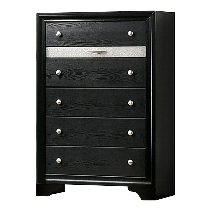 Bowery Hill Black 3-Piece Wood Bedroom Set with Queen Bed and Storage