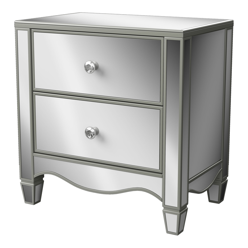 Bowery Hill Glam 3-Piece Silver Wood Cal King Bedroom Set with Dresser