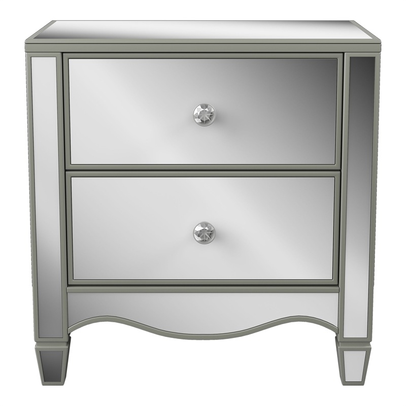 Bowery Hill Glam 3-Piece Silver Wood Cal King Bedroom Set with Dresser