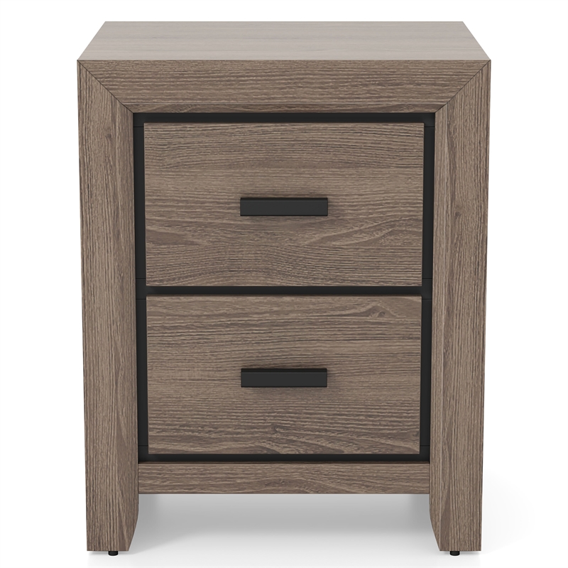 Bowery Hill 3-Piece Gray Twin Bedroom Set with Trundle and Nightstand
