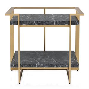 Bowery Hill Contemporary 1-Shelf Metal End Table in Gold