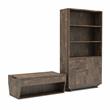 Bowery Hill 2-Piece Coffee Table and Bookcase Set in Reclaimed Oak