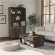 Bowery Hill 2-Piece Coffee Table and Bookcase Set in Reclaimed Oak