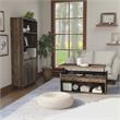 Bowery Hill 2-Piece Coffee Table and Bookcase Set in Reclaimed Oak