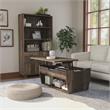 Bowery Hill 2-Piece Coffee Table and Bookcase Set in Reclaimed Oak