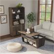 Bowery Hill 2-Piece Coffee Table and Bookcase Set in Reclaimed Oak
