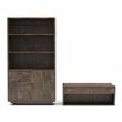 Bowery Hill 2-Piece Coffee Table and Bookcase Set in Reclaimed Oak