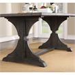 Bowery Hill Rustic Solid Wood Trestle Dining Table in Antique Black