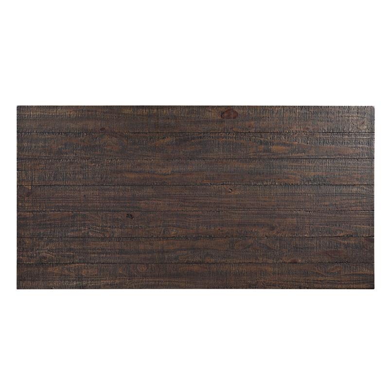 Bowery Hill Rustic Solid Wood Trestle Dining Table in Antique Black