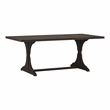 Bowery Hill Rustic Solid Wood Trestle Dining Table in Antique Black