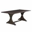 Bowery Hill Rustic Solid Wood Trestle Dining Table in Antique Black