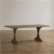 Bowery Hill Rustic Solid Wood Trestle Dining Table in Natural Tone