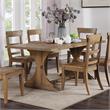 Bowery Hill Rustic Solid Wood Trestle Dining Table in Natural Tone