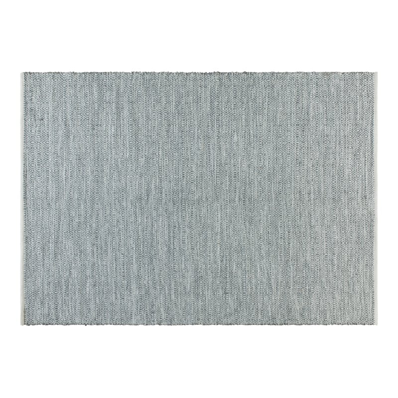 Bowery Hill 89 x 58 Handwoven Diamond Motif Fabric Area Rug in Grey