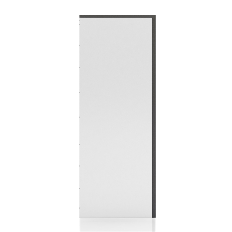 Bowery Hill Contemporary 5-Drawer Solid Wood Chest in White with Metallic Gray
