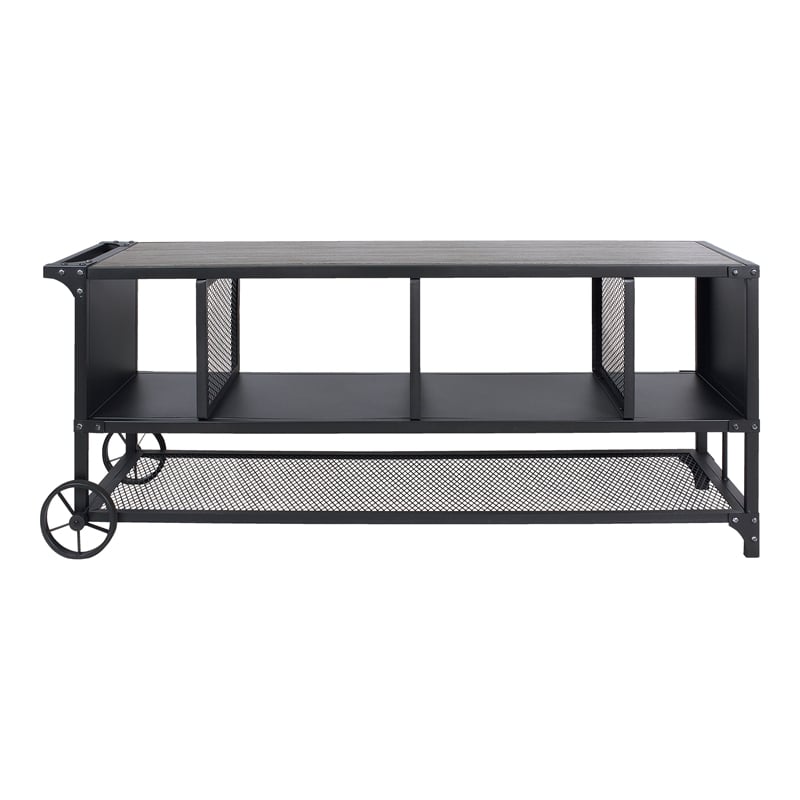Bowery Hill Industrial Metal Multi-Functional TV Stand in Gray