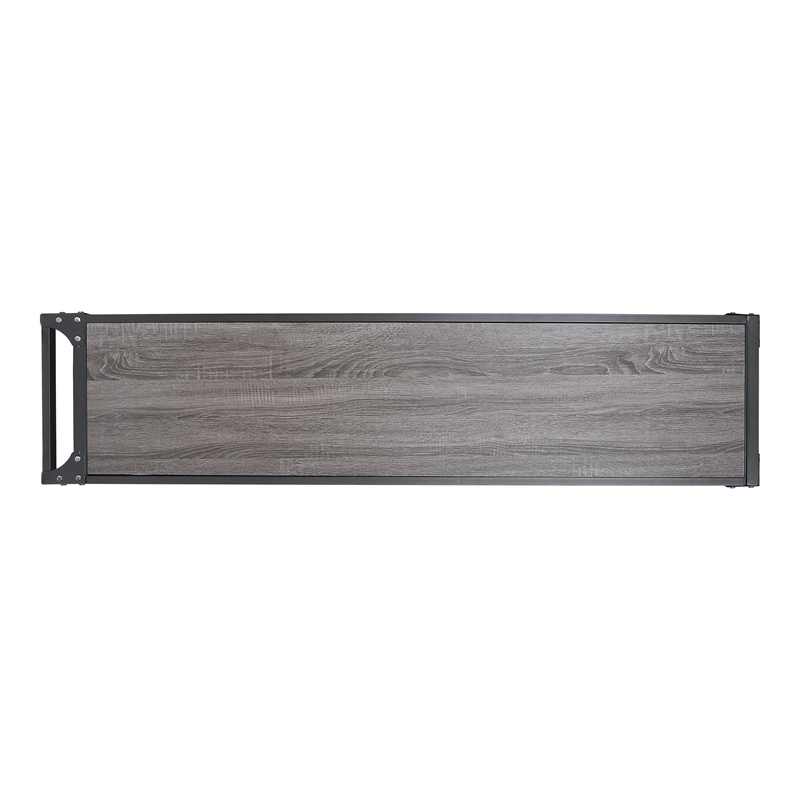 Bowery Hill Industrial Metal Multi-Functional TV Stand in Gray