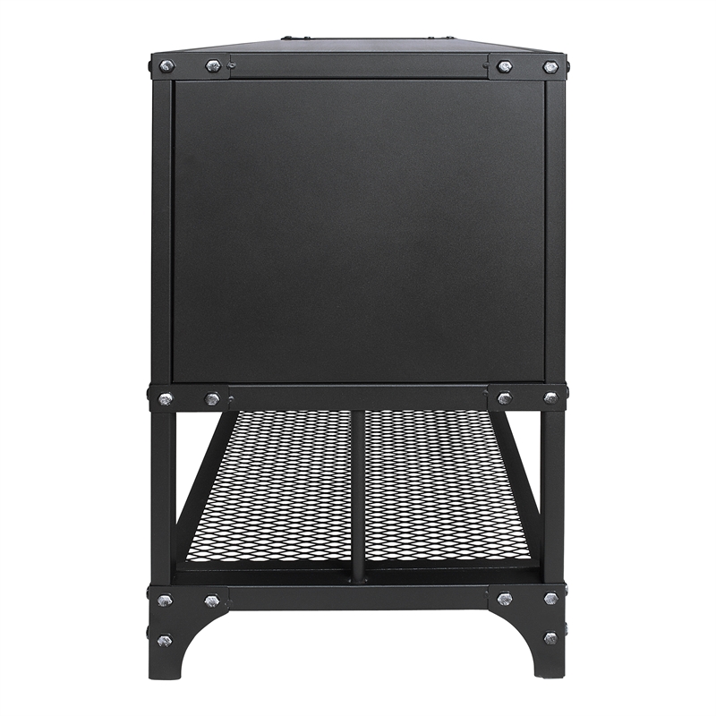 Bowery Hill Industrial Metal Multi-Functional TV Stand in Gray