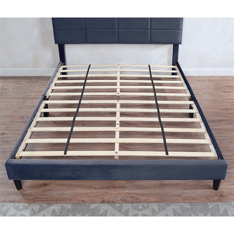 Bowery Hill Upholstered Gray Storage Queen Bed Frame with USB Port