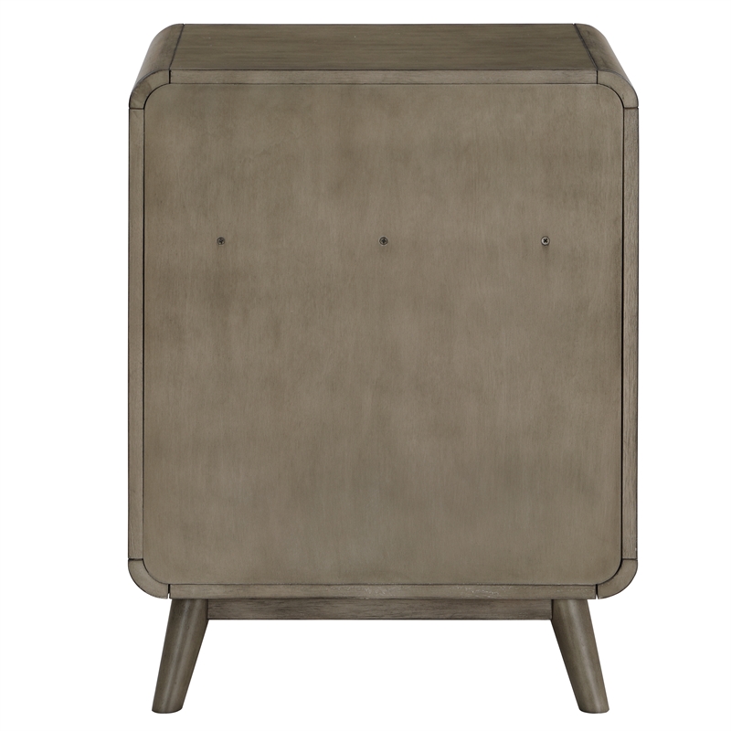 Bowery Hill Mid-Century 1-Drawer Wooden Side Table in Grey Finish