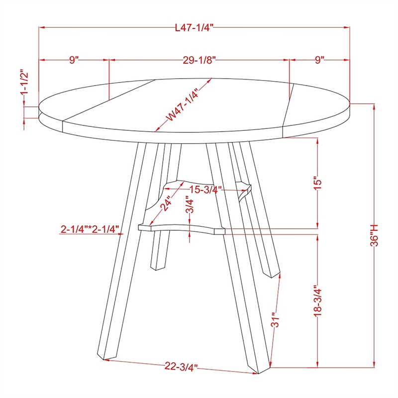Bowery Hill Wood Drop-Leaf Counter Height Table in Oak and Light Gray