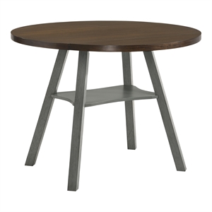 Bowery Hill Wood Drop-Leaf Counter Height Table in Oak and Light Gray