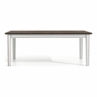 Bowery Hill Rustic Solid Wood Expandable Dining Table in Weathered White