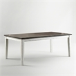 Bowery Hill Rustic Solid Wood Expandable Dining Table in Weathered White
