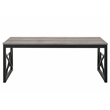 Bowery Hill Metal 2-Piece Coffee Table Set in Gray with Black Base