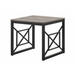 Bowery Hill Metal 2-Piece Coffee Table Set in Gray with Black Base