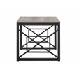Bowery Hill Metal 2-Piece Coffee Table Set in Gray with Black Base