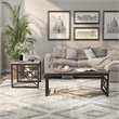 Bowery Hill Metal 2-Piece Coffee Table Set in Gray with Black Base