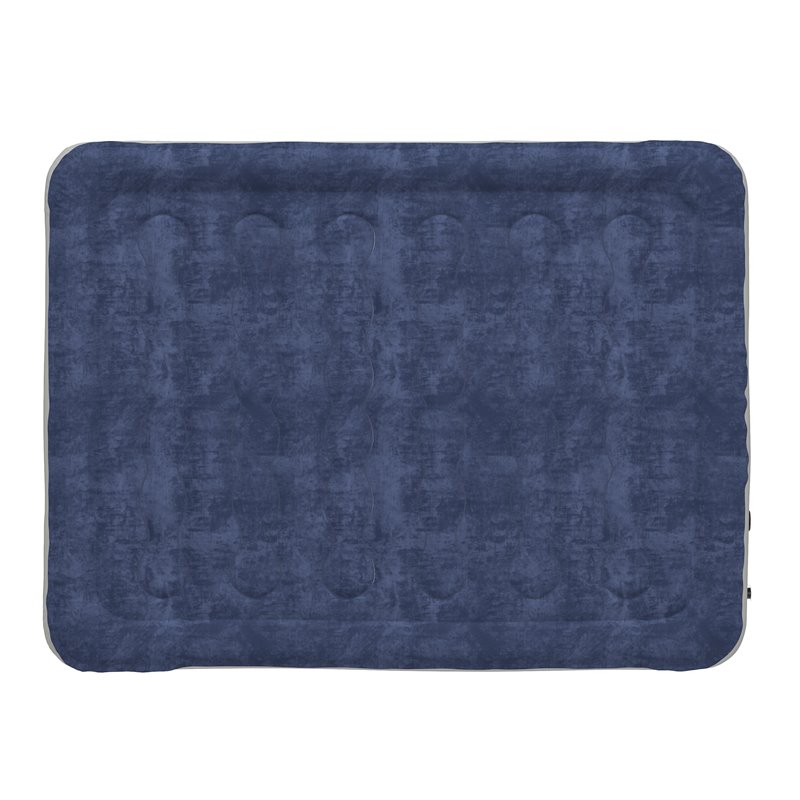 Bowery Hill PVC Queen Air Mattress with Flocked Top in Blue and Gray