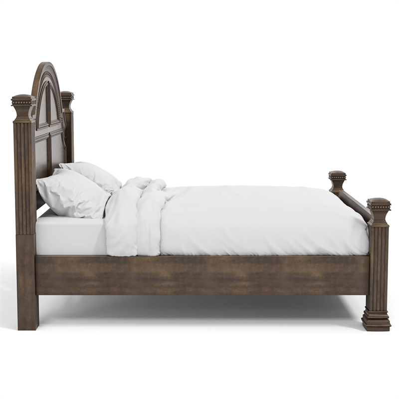 Bowery Hill 3-Piece Gray Wood King Bedroom Set with USB Ports