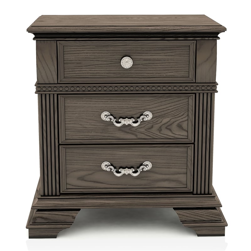 Bowery Hill 3-Piece Gray Wood King Bedroom Set with USB Ports