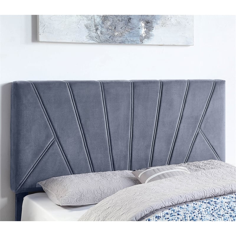 Bowery Hill Full Upholstered Bed with 4 Storage Drawers in Grey Fabric