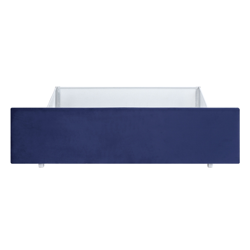 Bowery Hill Upholstered Queen Bed with 4-Drawer Storage in Navy