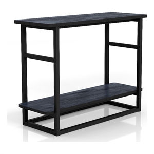 Bowery Hill Transitional Navy Wood End Table with Open Shelf