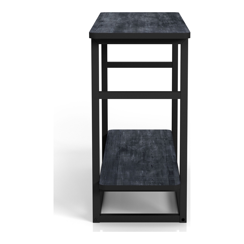 Bowery Hill Transitional Navy Wood End Table with Open Shelf