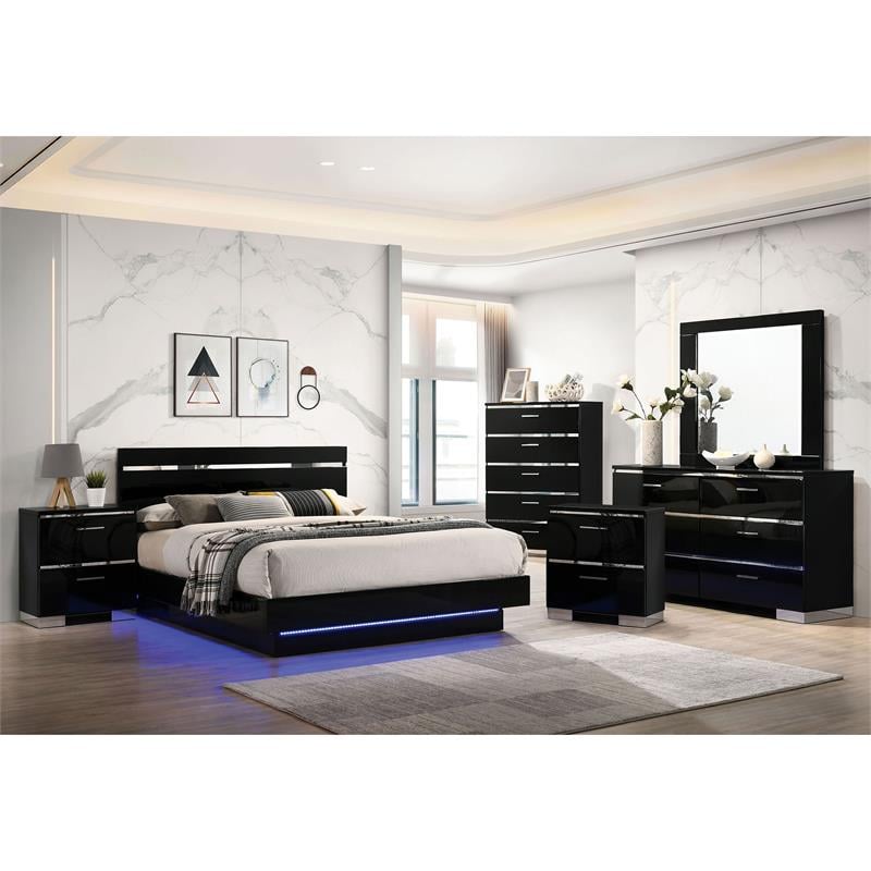 Bowery Hill 6-Piece Contemporary California King Bedroom Set in Black