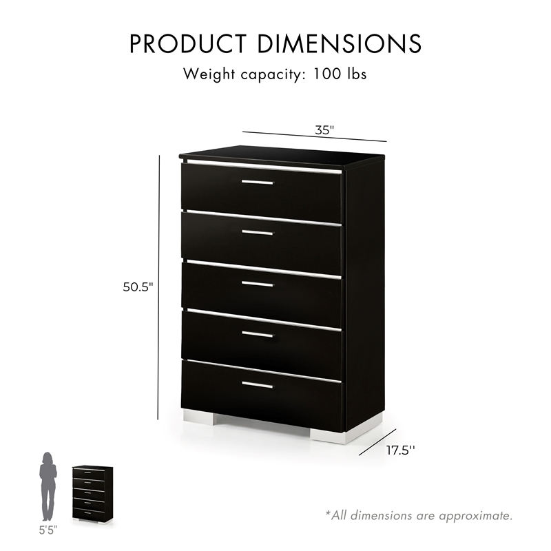 Bowery Hill 6-Piece Contemporary California King Bedroom Set in Black