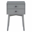 Bowery Hill Mid-Century 2-Drawer Wood Side Table in Gray