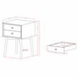 Bowery Hill Mid-Century 2-Drawer Wood Side Table in Gray
