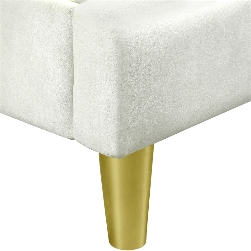 Bowery Hill Contemporary Fabric Upholstered Full Bed in Beige