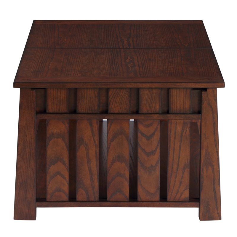 Bowery Hill Wood Coffee Table with Hidden Storage in Dark Oak