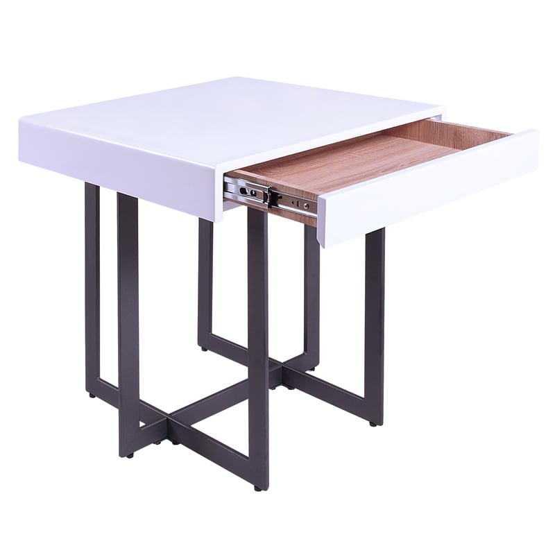Bowery Hill 2-Piece Coffee Table Set with Storage Drawers in White