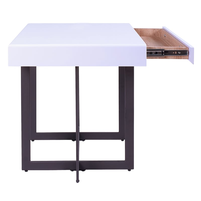 Bowery Hill 2-Piece Coffee Table Set with Storage Drawers in White